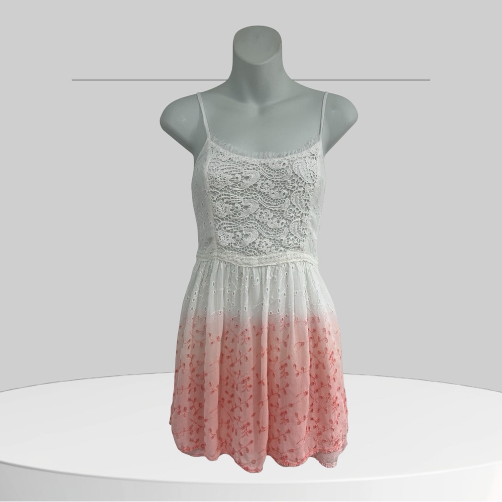 Abercrombie & Fitch White and Pink Mini Dress in size Medium